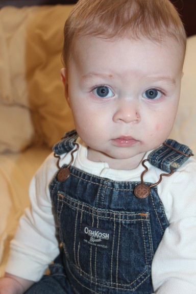 Theo loves his new overalls from Nano and Pop!